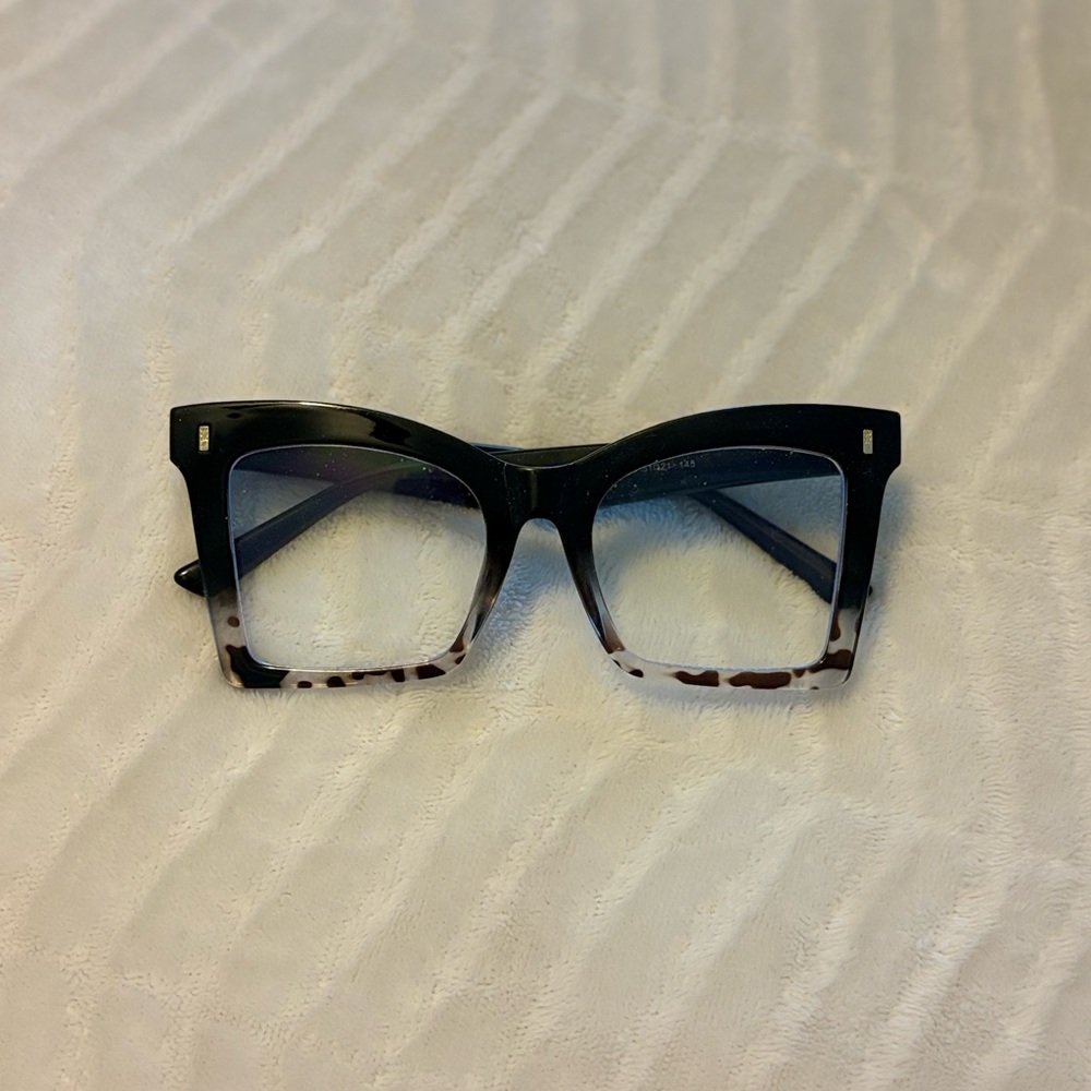 Black and Brown Oversized Square Glasses